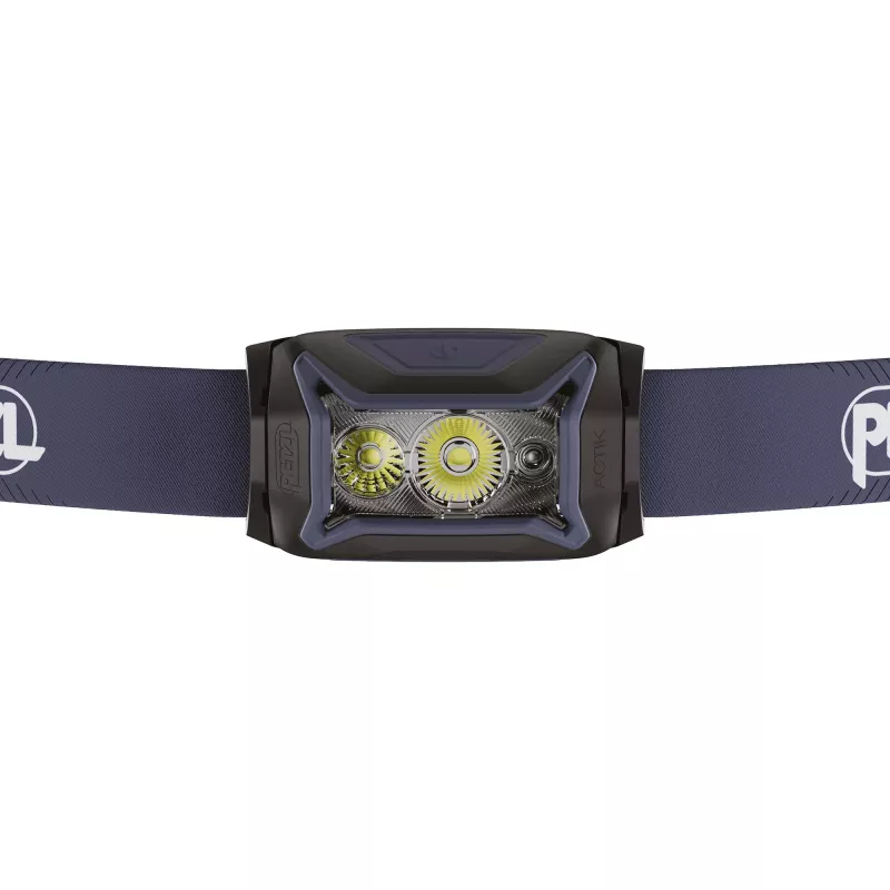 Priekinė galvos lemputė Petzl Actik Black – LED, 100 lm, 2 šviesos diodai, IPX4, AAA baterijos