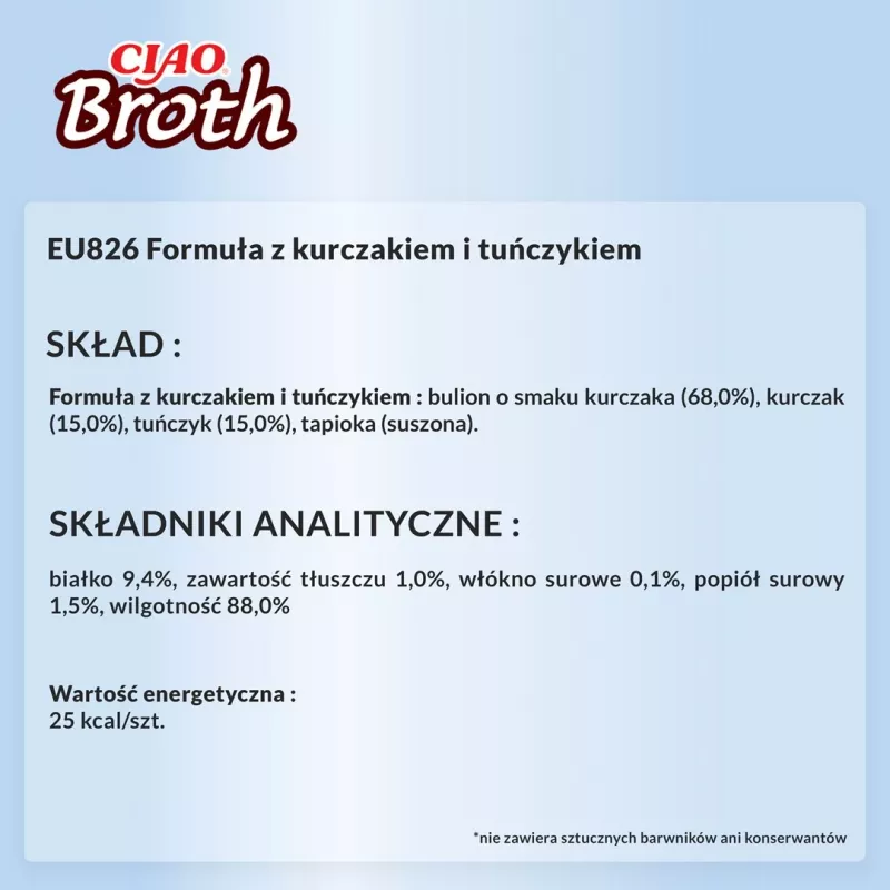 INABA Ciao Broth gardėsis katėms – vištiena ir tunas, 40 g