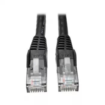 Eaton Tripp Lite Series Cat6 Gigabit belaidis kištukinis (UTP) Ethernet kabelis (RJ45 M/M), PoE, juodas, 5 pėdos (1,52 m) - Pataisos kabelis - RJ-45 (M) į RJ-45 (M) - 1,52 m - UTP - CAT 6 - Liežuvėlis
