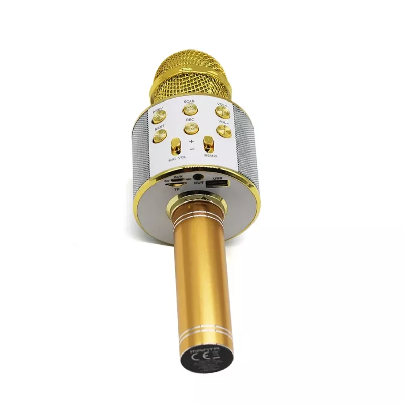 Mikrofonas MANTA MIC10-G auksinis kardioidinis nešiojamas