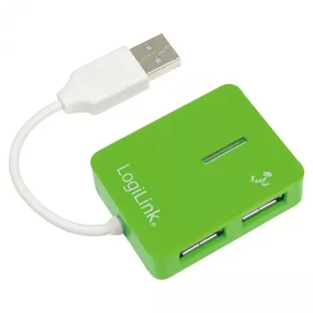 USB šakotuvas LOGILINK UA0138 – 4 prievadai USB 2.0, žalias, iki 480 Mbit/s