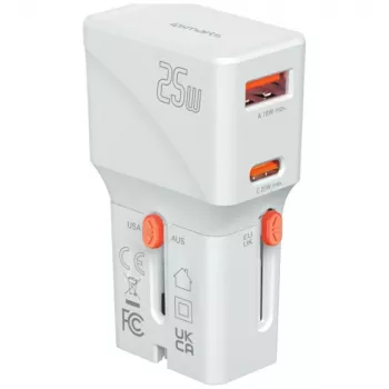 Kelioninis įkroviklis 25W World Travel 25W USB-C + A