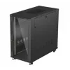 Stovo spinta LANBERG FF01-6222-12B 22U 600x1200 mm juoda su stiklinėmis priekinėmis ir galinėmis durelėmis