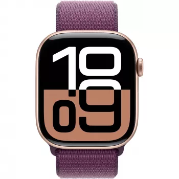 Apple Watch Series 10 aliuminio korpusas GPS + Cellular 46mm rožinis auksas Sport Loop slyva
