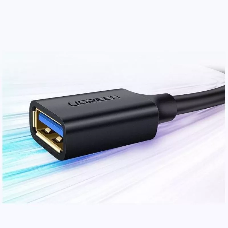USB 3.0 ilginimo laidas adapteris UGREEN 10368B — USB A lizdas į USB A kištuką, 1 m, juodas