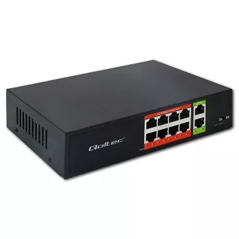 Tinklo jungiklis QOLTEC FAST Ethernet PoE 8xRJ45 su 2xRJ45 uplink (52290)