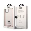 Karl Lagerfeld KLHCP14MCTRI Kietasis dėklas iPhone 14 Plus / 15 Plus 6,7 inch rožinis / permatomas rožinis su Choupette siluetu