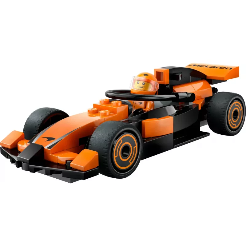 LEGO City F1 lenktynininkas McLaren lenktyninis automobilis 60442 — konstravimo rinkinys, 86 dalys, 1 minifigūrėlė, nuo 6 metų
