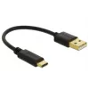 DeLOCK USB įkrovimo laidas Type-A – USB Type-C 15 cm juodas