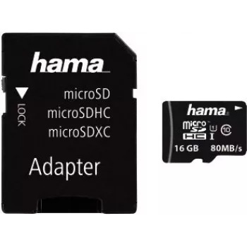 Hama microSDHC 16GB UHS-I Class 10 atminties kortelė