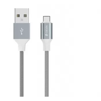 USB duomenų kabelių rinkinys Devia Pheez Series — Micro USB, 3 vnt. (25 cm, 1 m, 2 m) Pilka