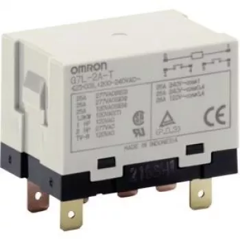 Relė Omron G7L-2A-T 200-240 VAC kištukinė, 240 V/AC 25 A, 2 normaliai atviri kontaktai, 1 vnt.