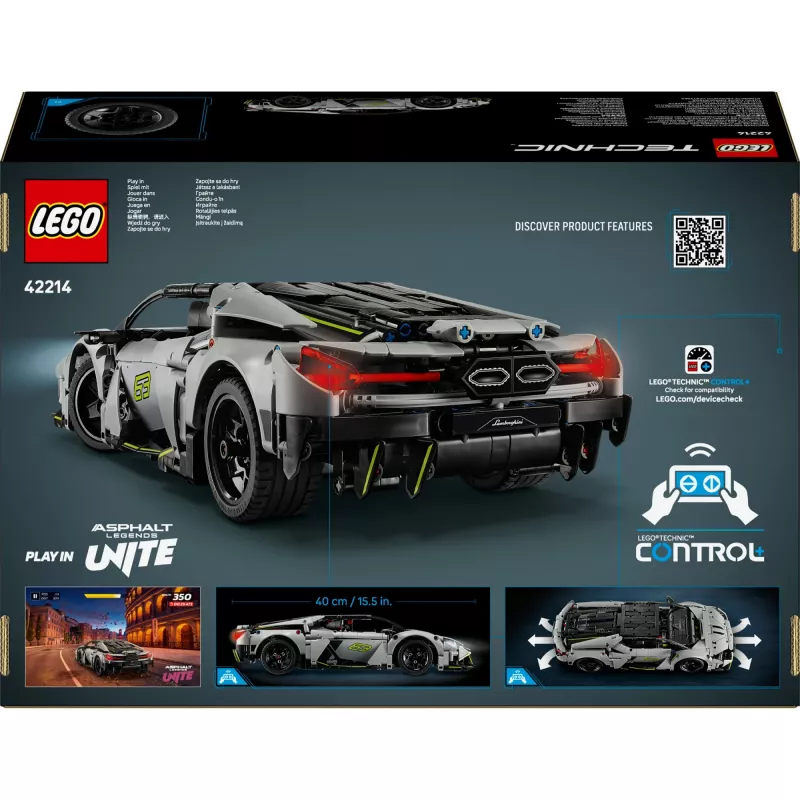 LEGO Technic Supercar Lamborghini Revuelto 42214 – 1:10 mastelio modelio rinkinys, 1135 dalių