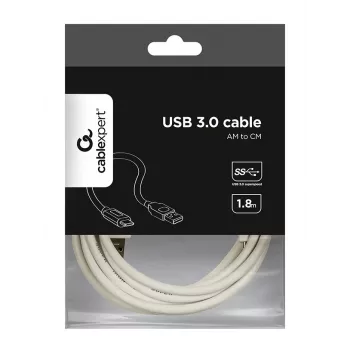 Gembird CCP-USB3-AMCM-6-W USB 3.0 kabelis USB-A / USB-C, 1,8 m, baltas