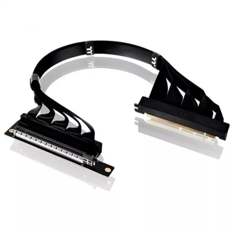 Thermaltake PCI-E 4.0 dvigubo 90° kampo riser kabelis, 40 cm, juodos spalvos
