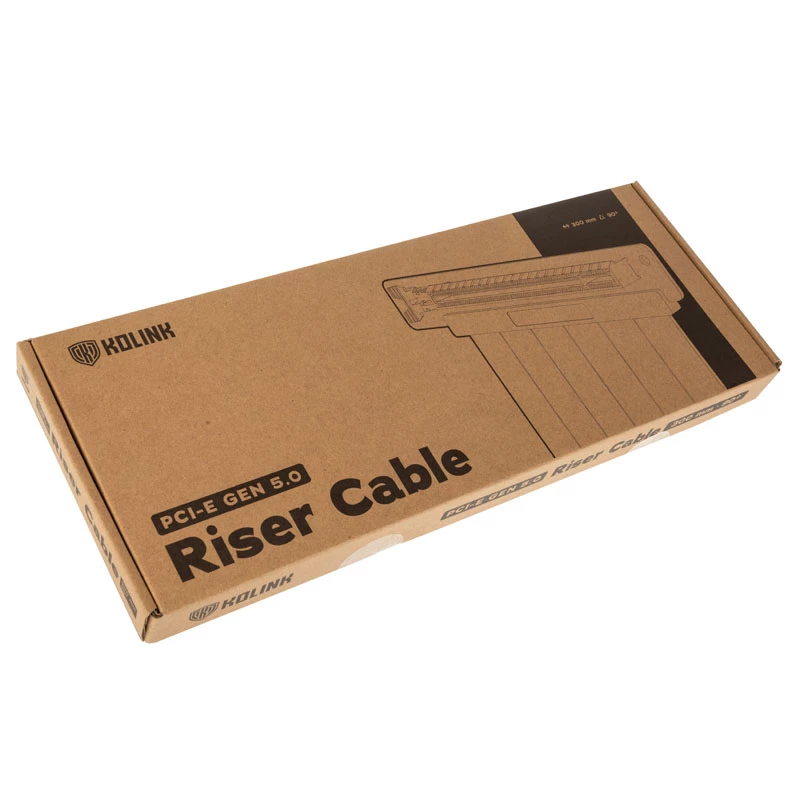 Kolink PCI Express 5.0 x16 į x16 lankstusis kabelis, 90 laipsnių, juodas – 30 cm