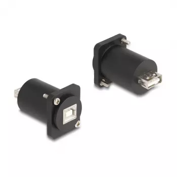 DeLOCK D tipo modulis USB 2.0 Type-B moteriškas į Type-A moteriškas juodas
