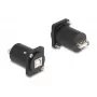 DeLOCK D tipo modulis USB 2.0 Type-B moteriškas į Type-A moteriškas juodas