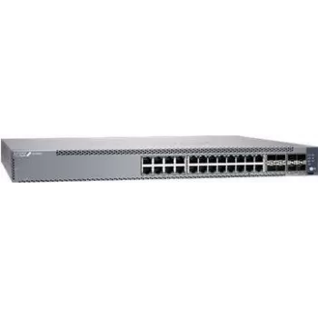Jungiklis Juniper EX4100 24 prievadų 10/100/1000BaseT, 4x 10G SFP+ jungtys, 4x 25G SFP28 krovimo/jungimo prievadai, pertekliniai ventiliatoriai, 1 kintamosios srovės maitinimo šaltinis JPSU-150-AC-AFO (optika įsigyjama atskirai)