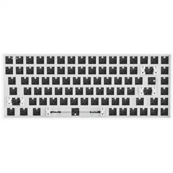 Sharkoon SKILLER SGK50 S3 Barebone 75% belaidė klaviatūra be jungiklių ir dangtelių, balta