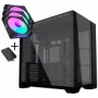 Lian Li O11 Vision Compact PC korpuso komplektas + 3x UNI FAN SL-INF 120 Reverse Blade ventiliatorius - juodas