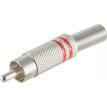 Cinch (RCA) jungtis ShiverPeaks 6 mm metal, raudona, modelis 52000-R