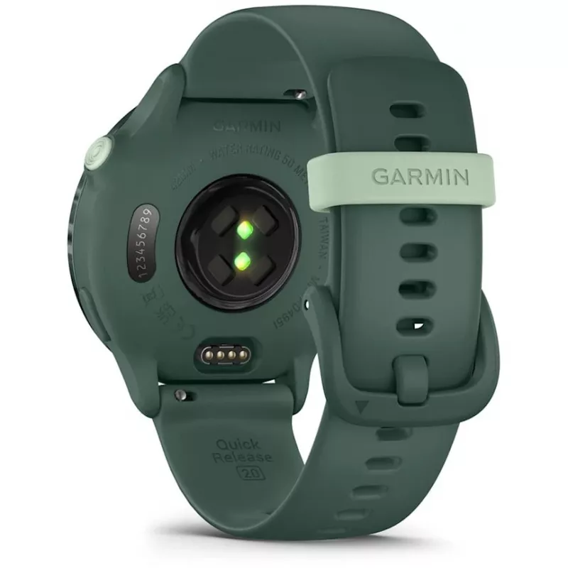 Sportinis laikrodis GARMIN vívoactive 6 – 42 mm aliuminio/polimero korpusas, AMOLED 1,2 colio, GPS, 5 ATM, optinis širdies ritmo matuoklis, SpO2, 8 GB, žalias