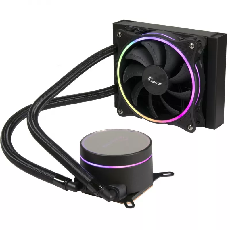 All-in-one skysčio aušintuvas Inter-Tech LC-120 RGB 12 cm juodas