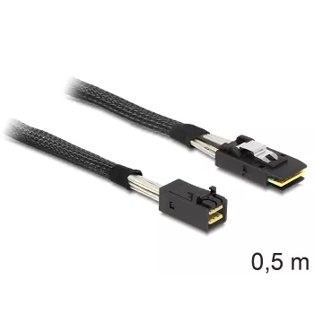 SAS kabelis DeLOCK 83388, 0,5 m, Mini SAS HD SFF-8643 – Mini SAS SFF-8087