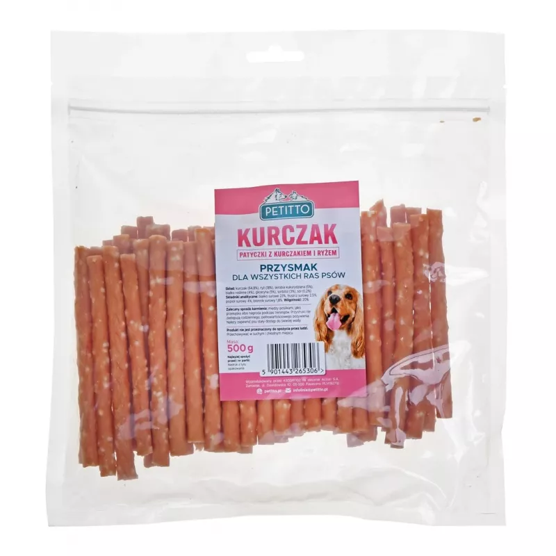 Šunų skanėstas PETITTO Lazdelės su Vištiena ir Ryžiais 500 g