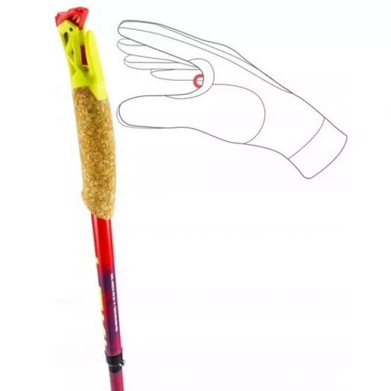 Leki TRL Ultratrail FX One 120 cm raudoni žygiavimo lazdos