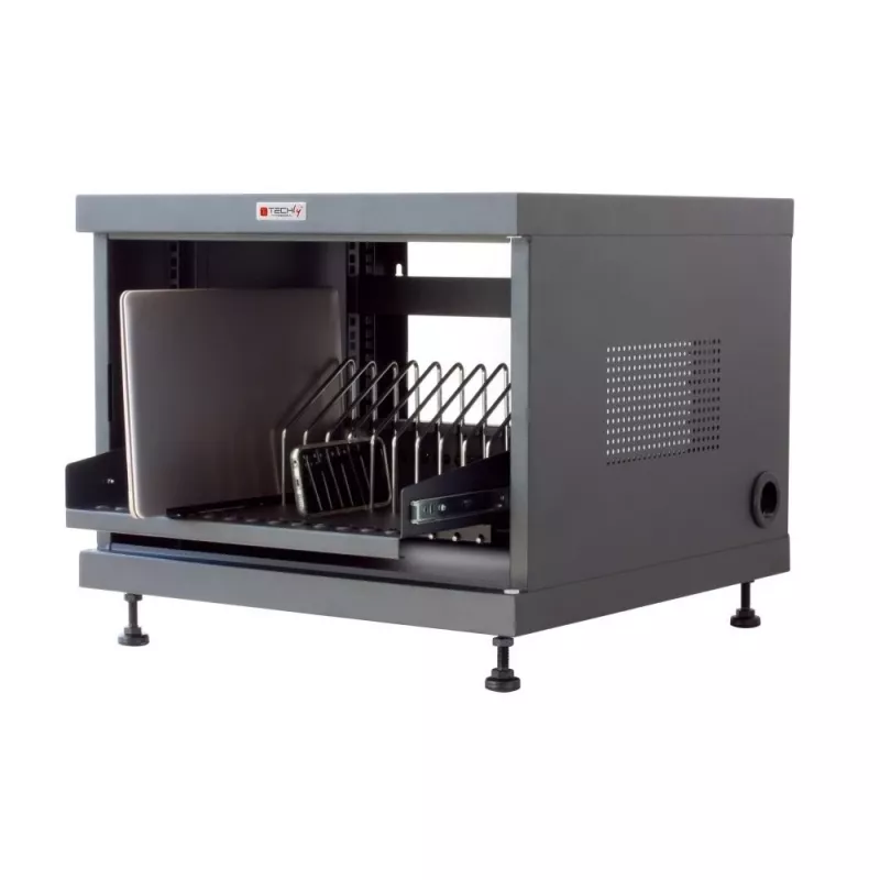 Stovo lentyna TECHLY 367652 kabelių tvarkytuvas su 3M lipniu montavimu, plienas, 550×550×410 mm, juoda