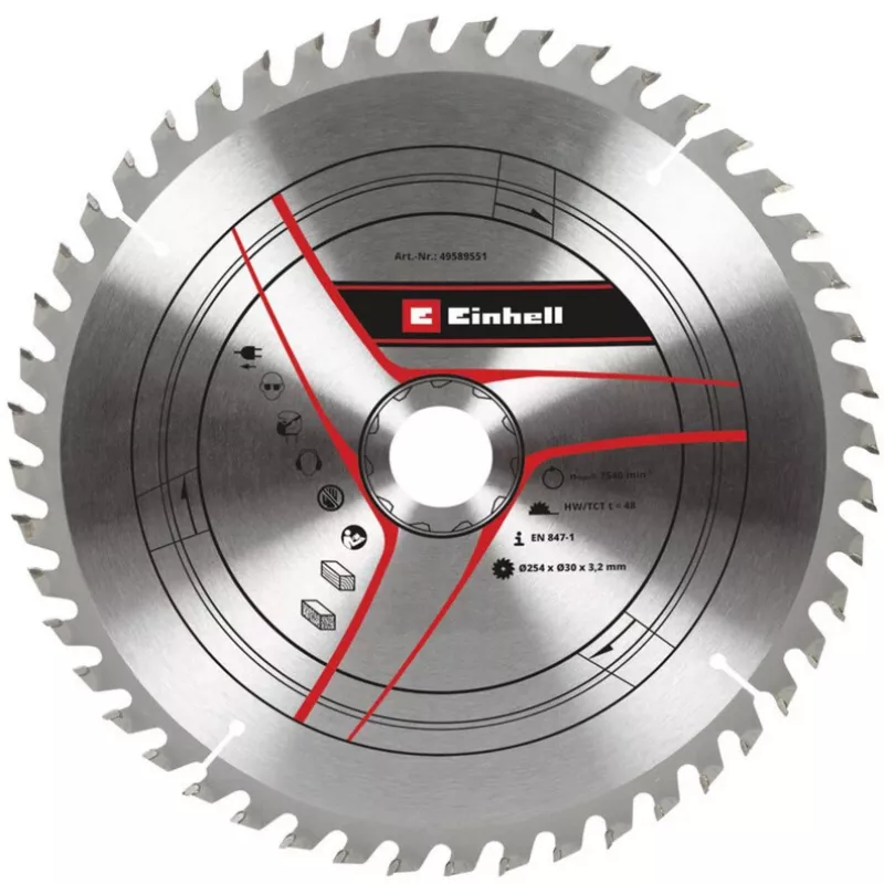 KWB pjūklo diskas su kietlydinio dantimis TCT Ø 254 x 30 mm, 3,2 mm, 48 dantys