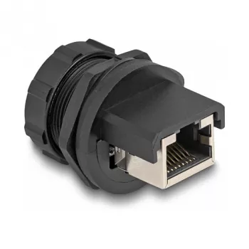 DeLOCK RJ45 Cat.6A mova IP67 vandeniui ir dulkėms atspari, juoda