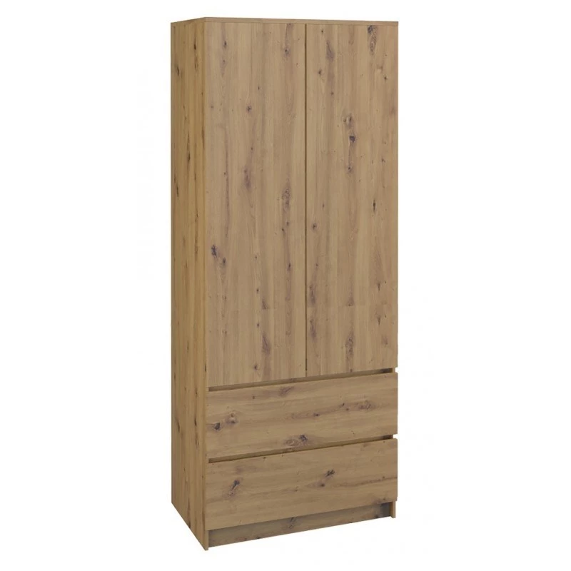 Topeshop SZAFA MALWA ART bedroom wardrobe/closet 5 shelves 2 durelės(s) ąžuolas
