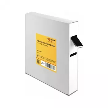 Lipnusis kabliuko ir kilpelės užsegimas (Velcro) DeLOCK 20671, 20 mm x 10 m, juoda, dėžutėje