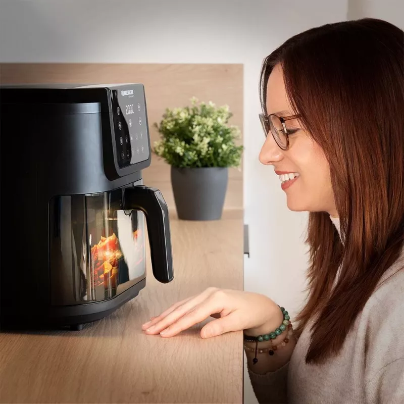 Kaitintuvo oro gruzdintuvė Rommelsbacher FRH 1700 Single 8 L 1700 W su 10 programų ir LED ekranu