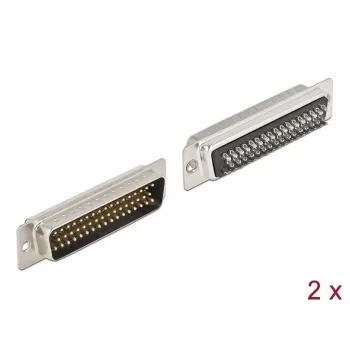D-Sub HD 50 kontaktų vyriškas metalinis lituojamas jungtis 2 vnt. DeLOCK 66705