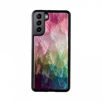 iKins dėklas Samsung Galaxy S21+ — vandens gėlių raštas, juodas