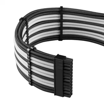 CableMod PRO ModMesh 12VHPWR kabelio ilginimo rinkinys — juoda/balta, PCIe 12VHPWR 16 kaiščių ilginimo rinkinys