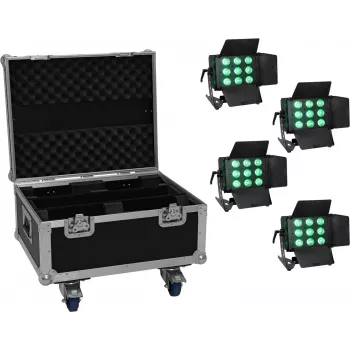 LED šviestuvų rinkinys EUROLITE CLS-9 QCL RGB/WW 9x7W