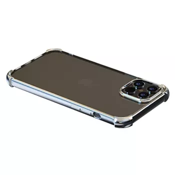 Minkštas dėklas Devia iPhone 12 Pro Max — smūgiams atsparus blizgantis sidabrinis