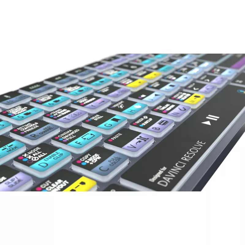 Logickeyboard LKB-RESB-TM-UK belaidė klaviatūra Bluetooth QWERTY pilko titano spalvos, optimizuota DaVinci Resolve