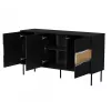 Komoda Cama Meble INSERTO 3D 143,5×40×80 cm juoda su LED, medžio drožlių plokštė, 16 mm rėmas