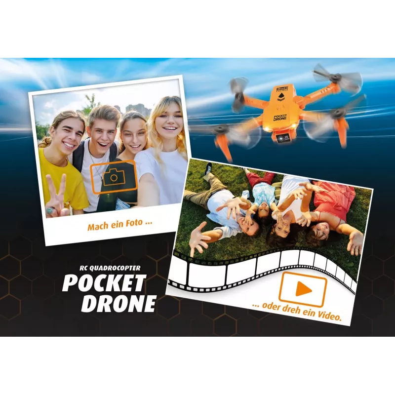 RC kvadrokopteris REVELL Pocket Drone 23810 – 2,4 GHz, 4 kanalų nuotolinio valdymo pultas