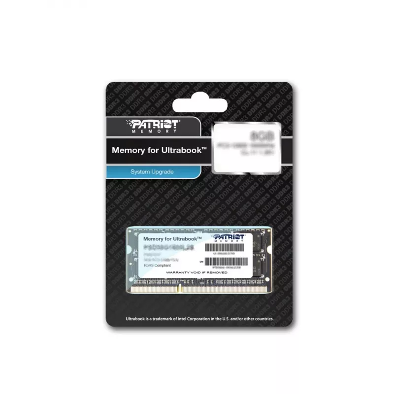 Laptop atmintis PATRIOT 8GB DDR3 1600MHz 204 kontaktų SO-DIMM 1.35V