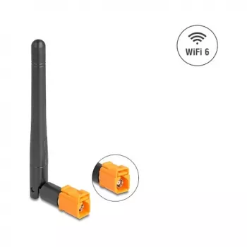 Kryptinė WiFi 6 antena DELOCK FAKRA M 2,4/5 GHz 2,5–3,0 dBi pasukama juoda