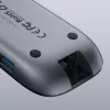 USB-C stotelė nešiojamam kompiuteriui AUKEY CB-C71 — 3x USB‑C (USB 3.2 Gen1), HDMI, RJ‑45, MicroSD, USB PD 100W, 0,15 m kabelis, juoda