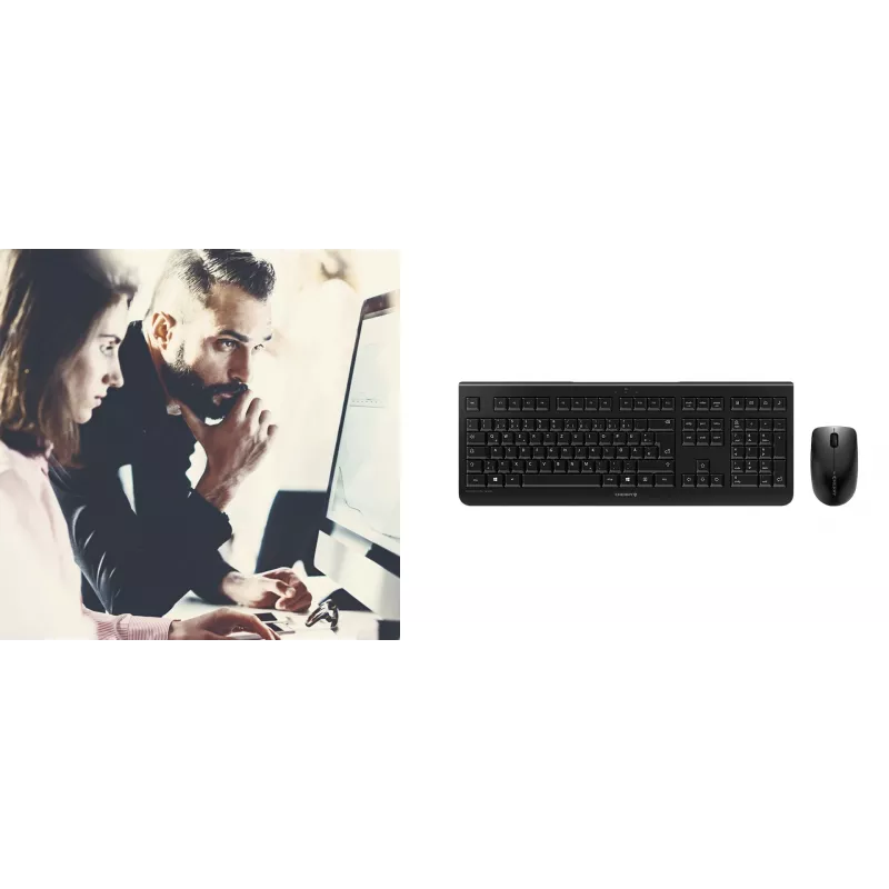 CHERRY DW 3000 belaidė klaviatūra su pele, RF, QWERTZ, pilka