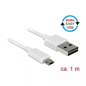 USB laidas DeLOCK 84807 USB 2.0 1 m USB A Micro-USB B Baltas